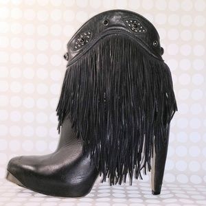 Sam Edelman LONG FRINGE studded cowgirl boot